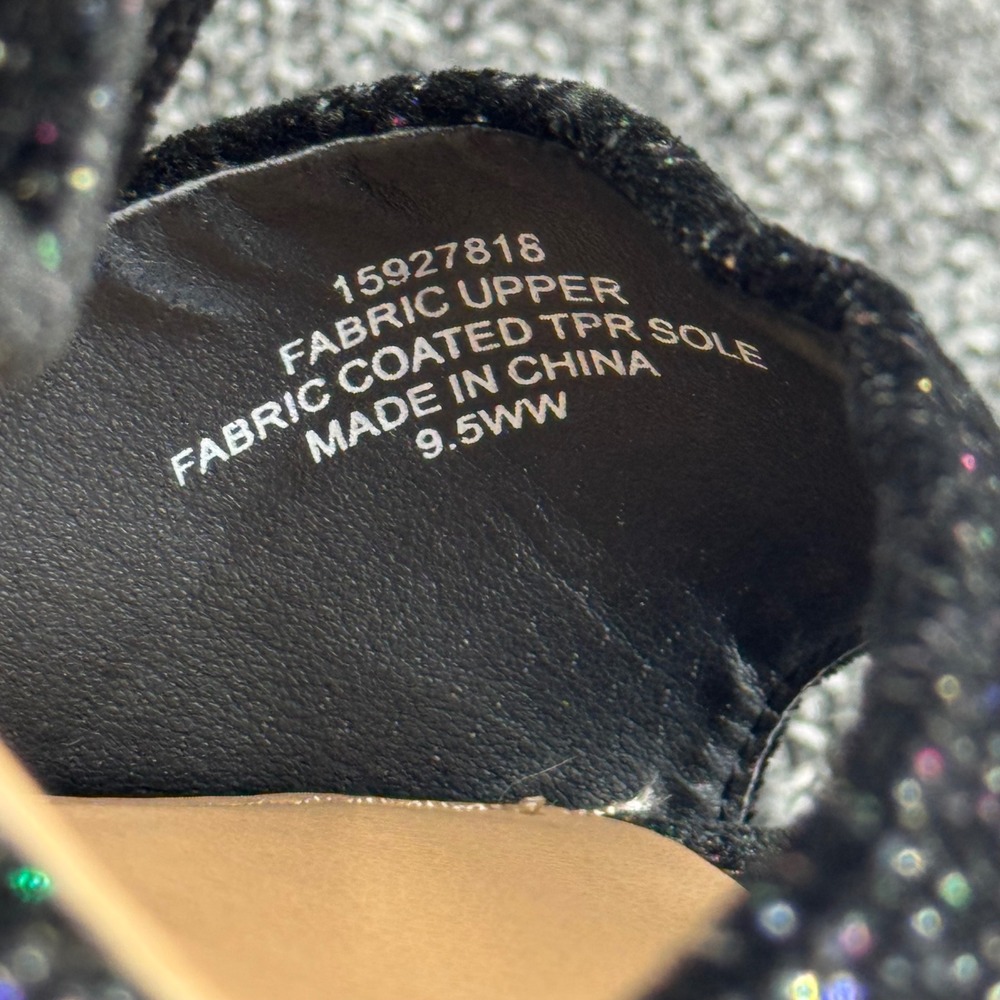 Torrid Platform Sandals Glitter Block Heel Womens 9.5WW Black dark aesthetic - Picture 10 of 11